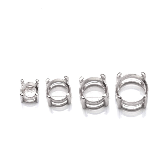 Round Basket Multi-Purpose Jeweler Setting Pendant with Round Basket Mounting in Sterling Silver - Various Sizes