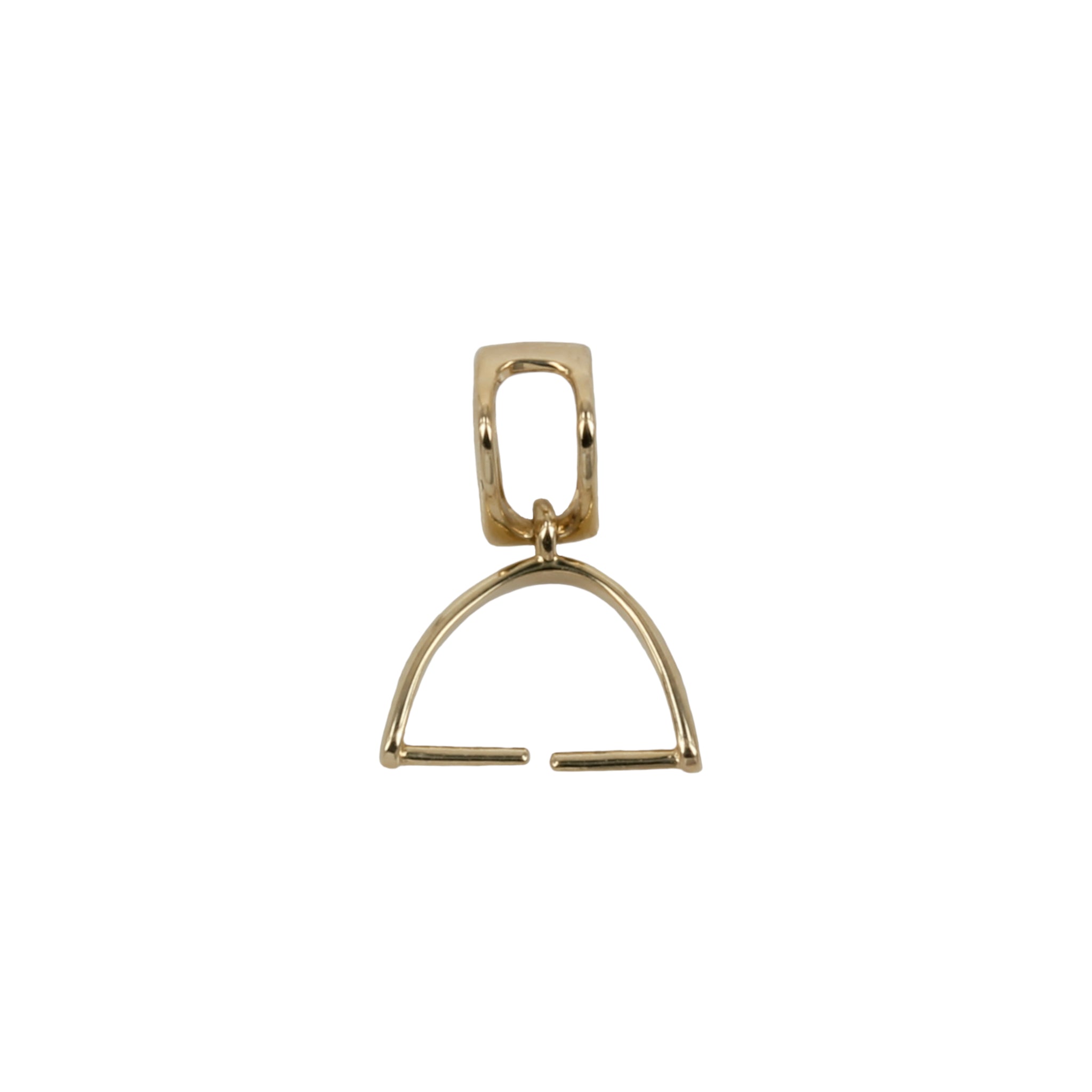 14Kt Gold ScrollHeart Pinch Bail with Open Frame Bail 14x6mm