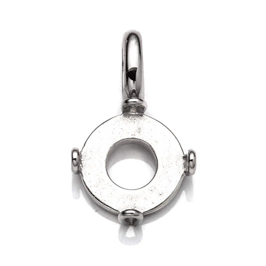 Round Pendant Setting with Flat Back Round Bezel Mounting in Sterling Silver 12mm
