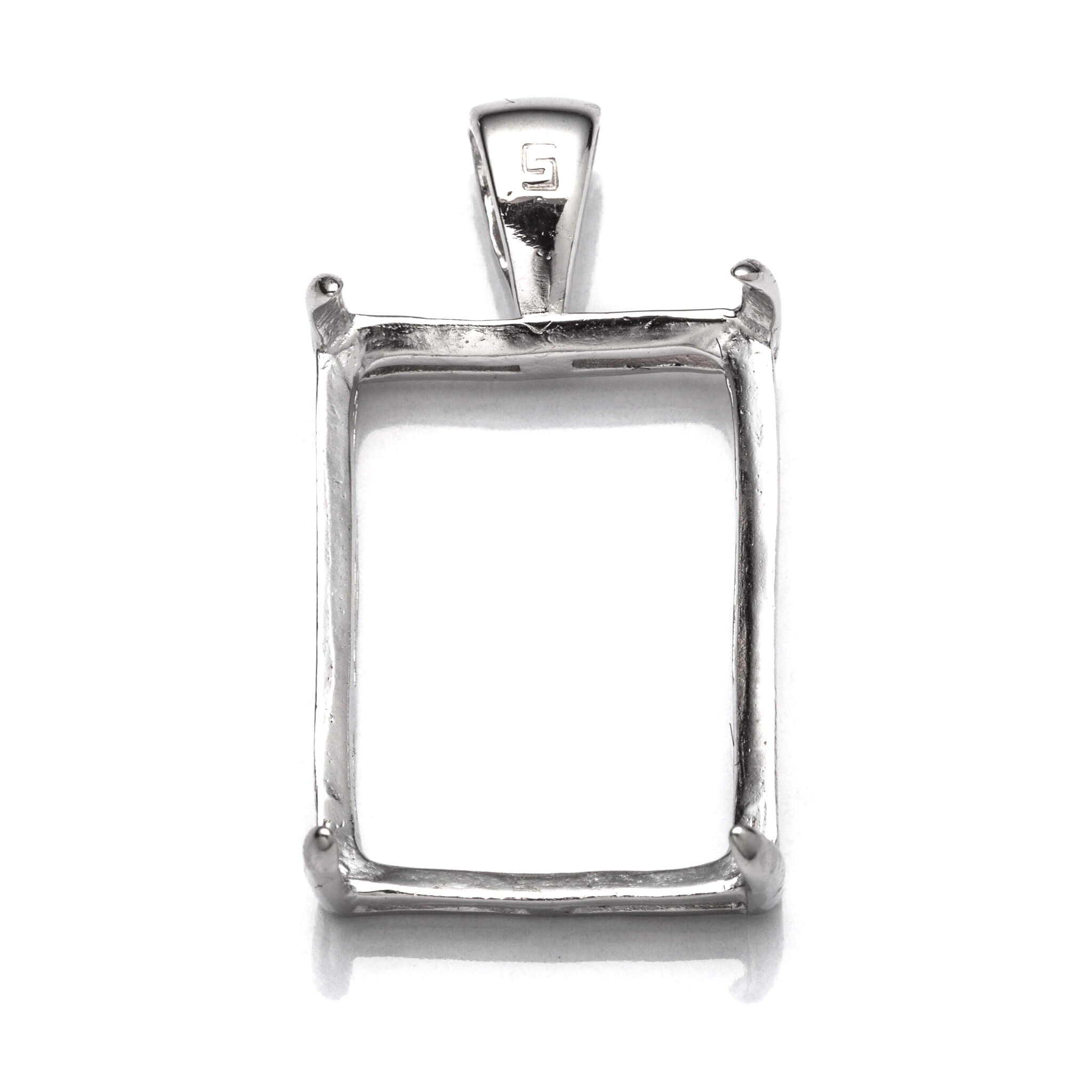 6-Pack Tibetan Silver Rectangle Pendant Settings – Blank Bezel With 38x19mm Glass Covers