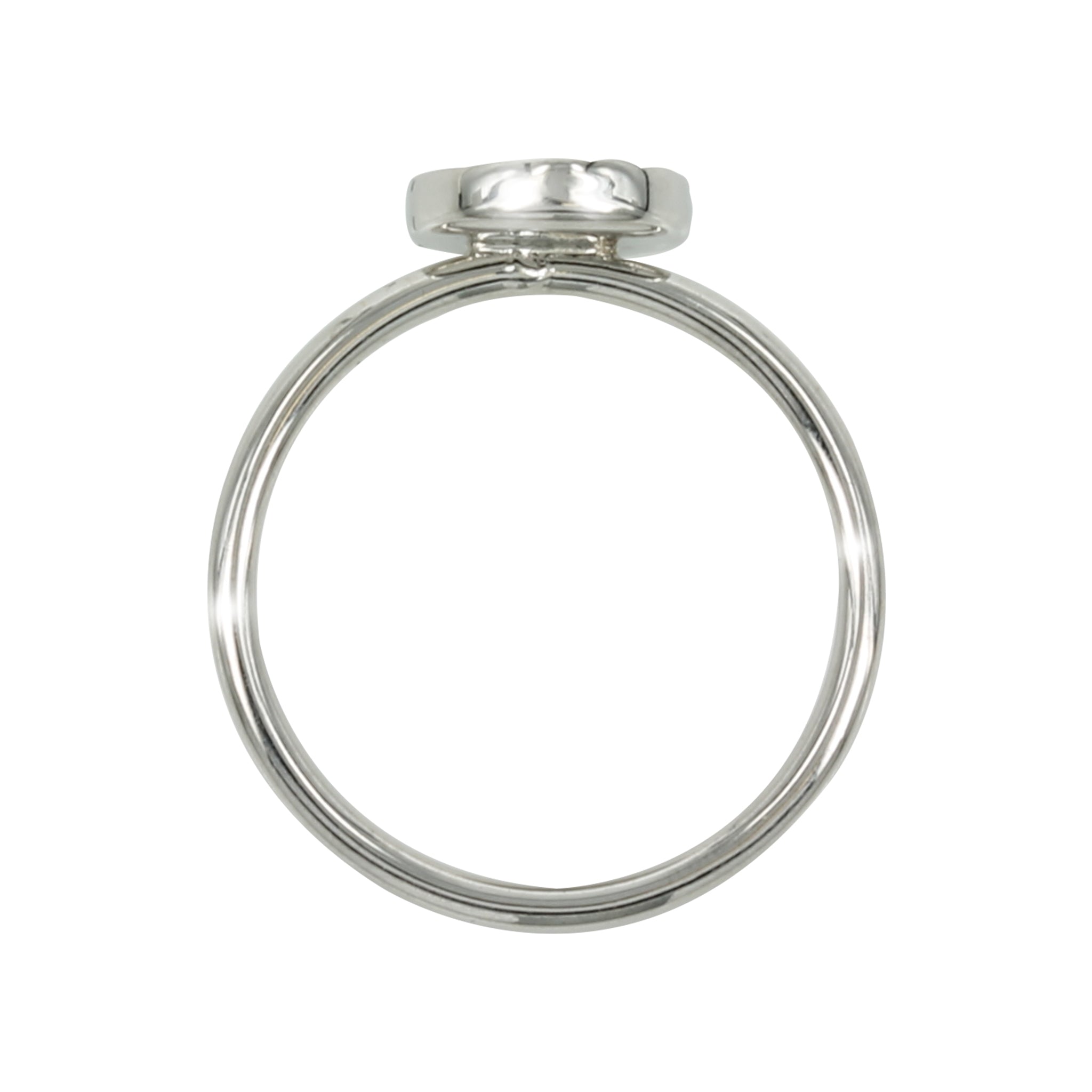 Bezel Ring with Oval Bezel Cup in Sterling Silver