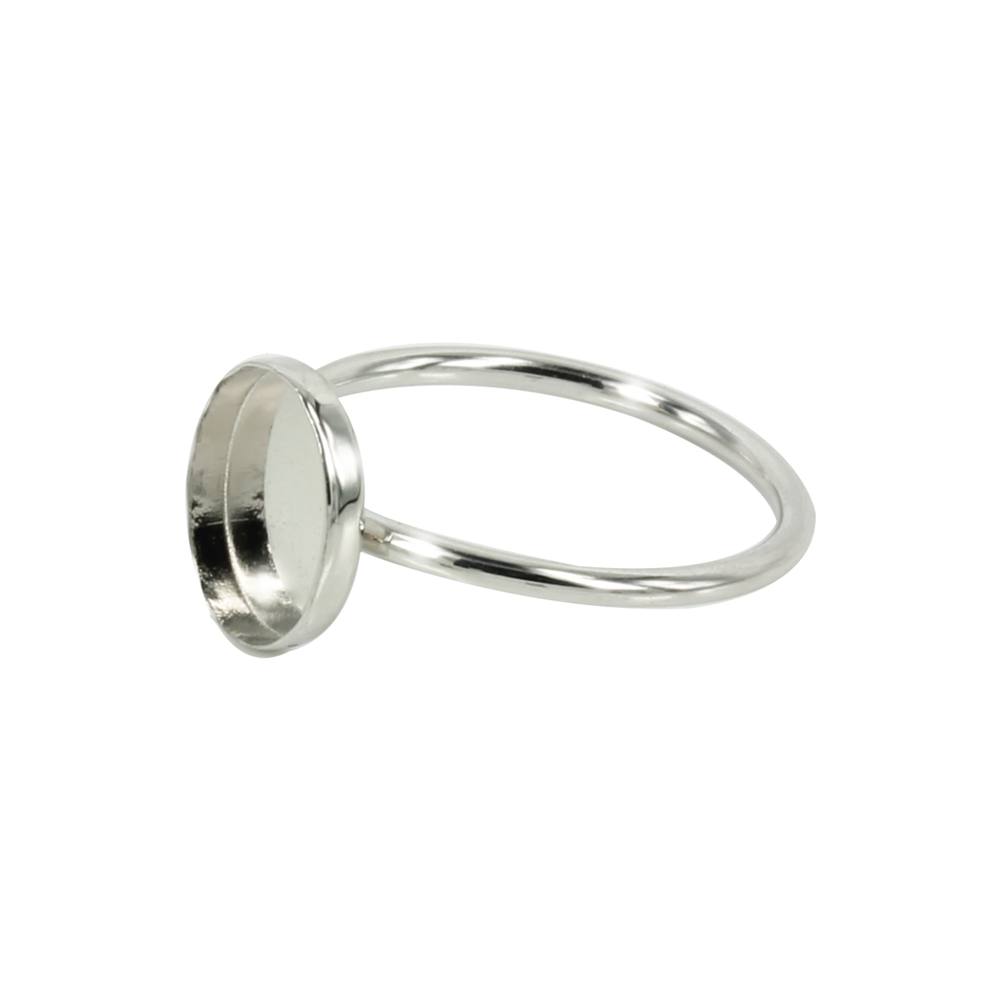Bezel Ring with Oval Bezel Cup in Sterling Silver
