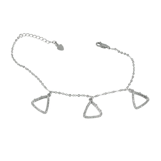 Bracelet in Sterling Silver with 3x 12mm Triangle Dangle Settings