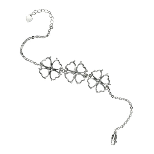 Bracelet in Sterling Silver with 12x 8mm Heart Settings
