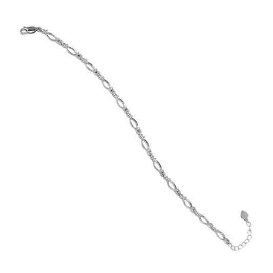 Bracelet in Sterling Silver with 12 Settings for 4x8mm Marquise Stones