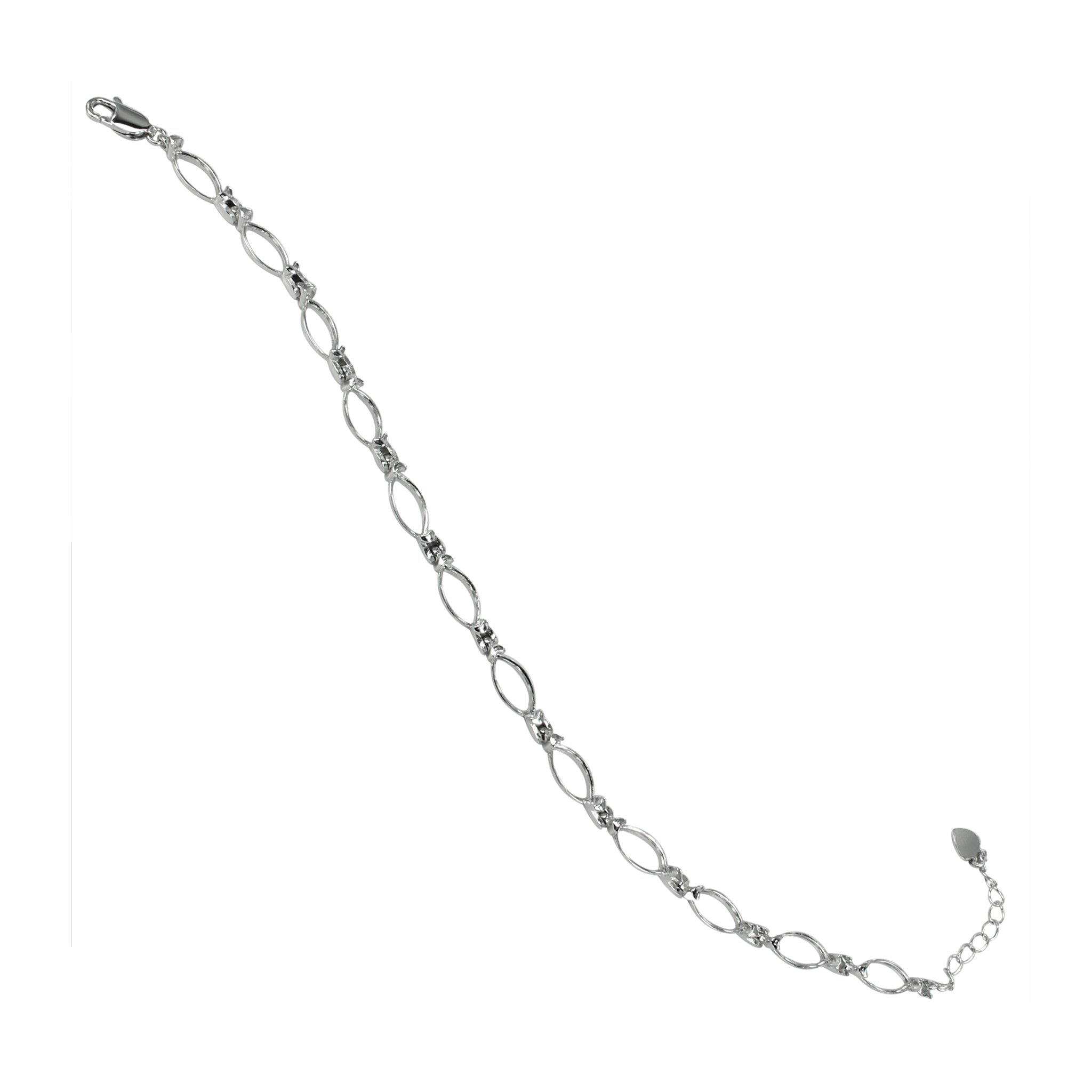 Bracelet in Sterling Silver with 12 Settings for 5x10mm Marquise Stones