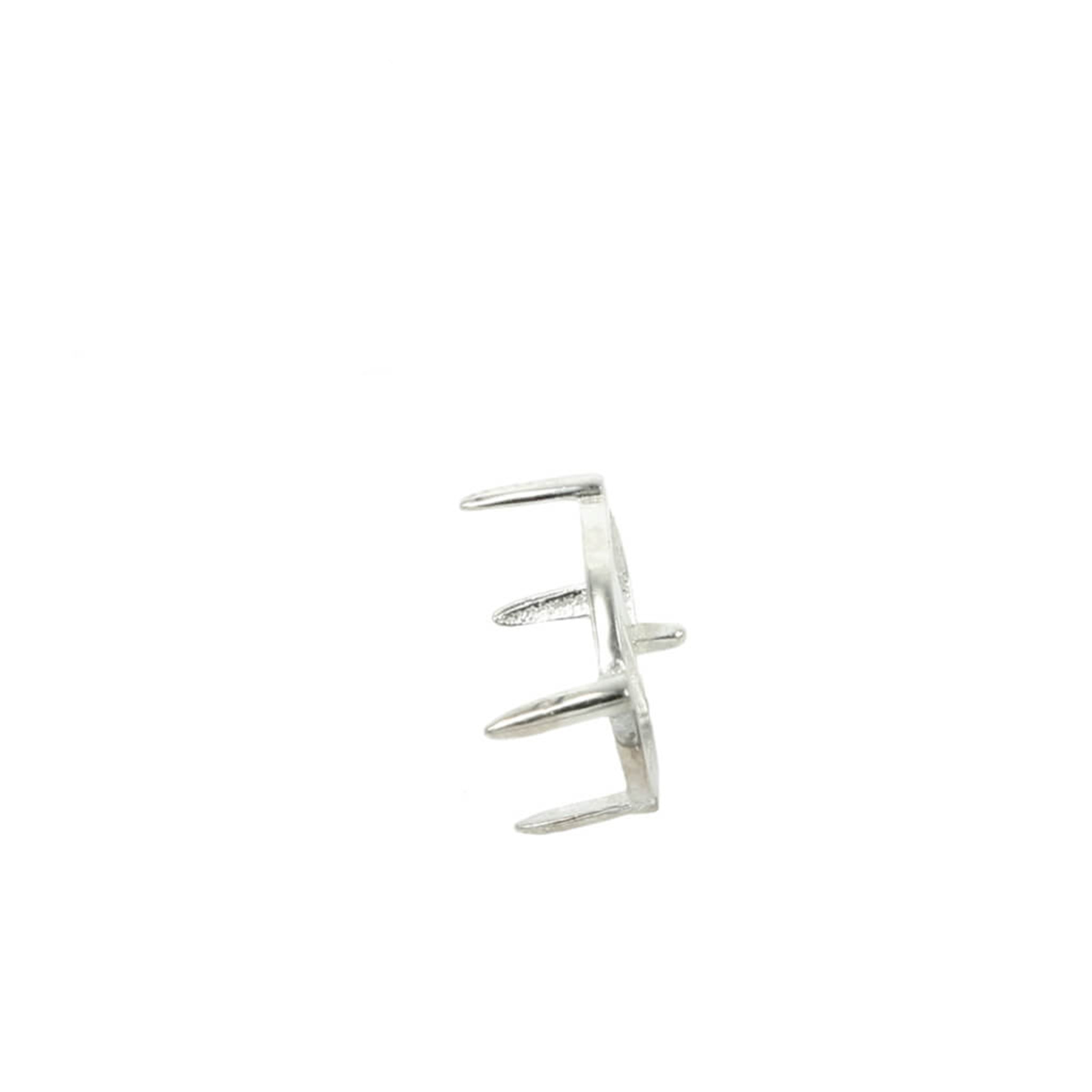 Jeweler Ring Peg Setting Four-Prong Oval Seat - side view