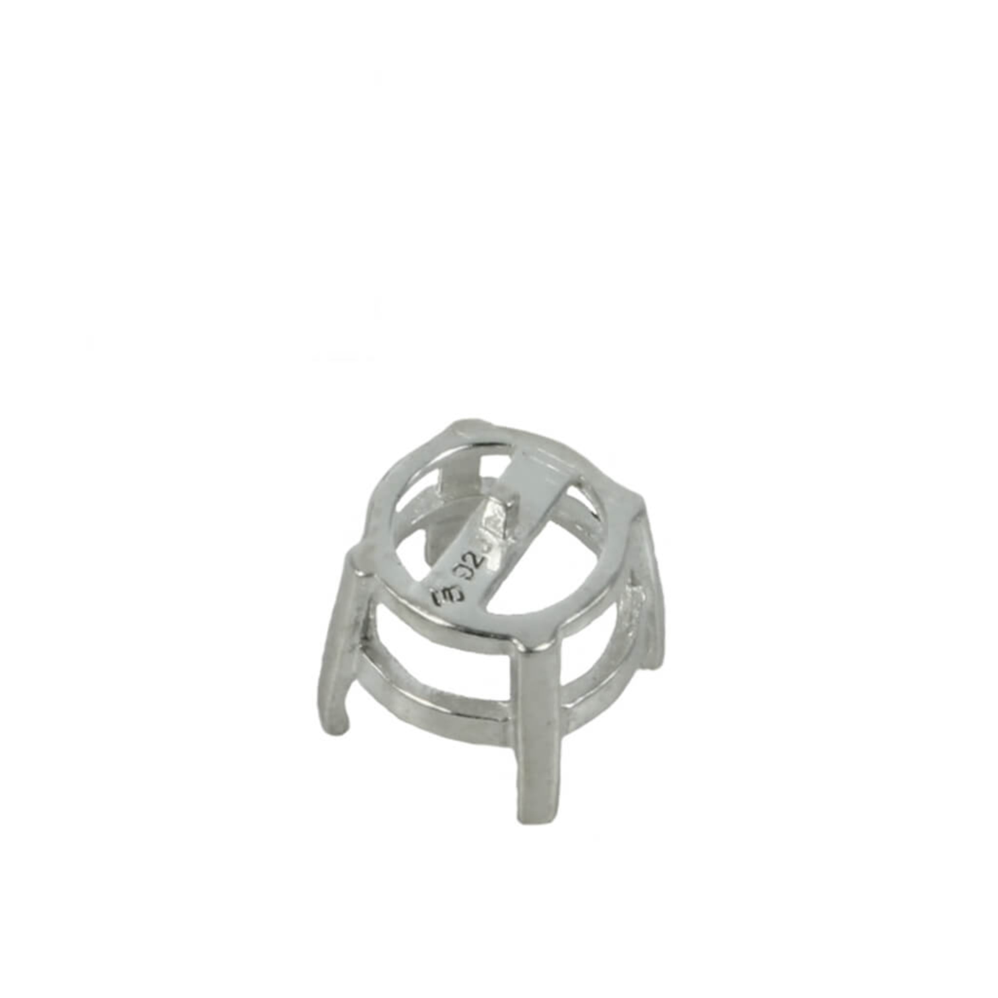 Jeweler Ring Peg Setting Basket Style Four-Prong Round - back view