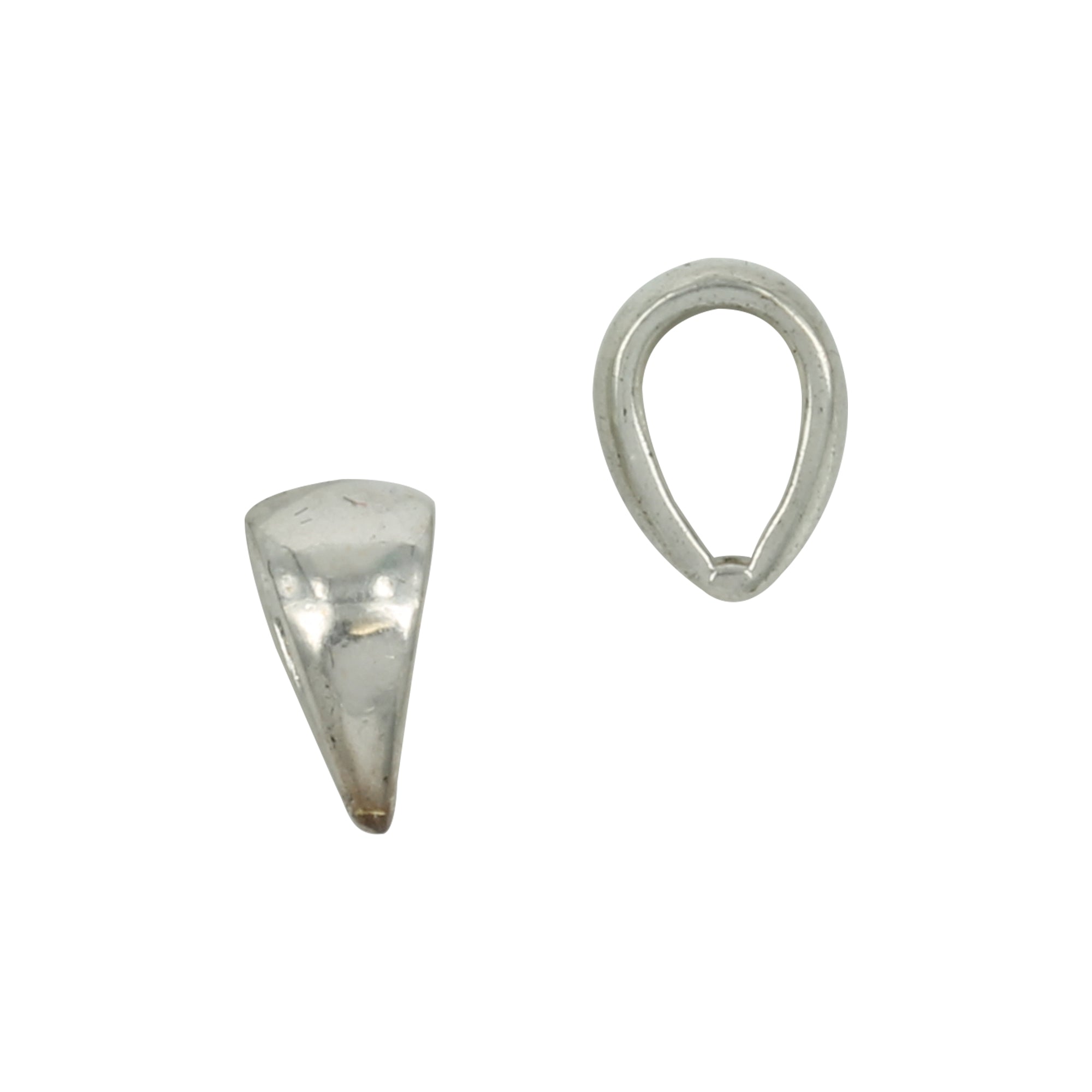 Contoured Attached Bail in Sterling Silver 4.2x7.8mm