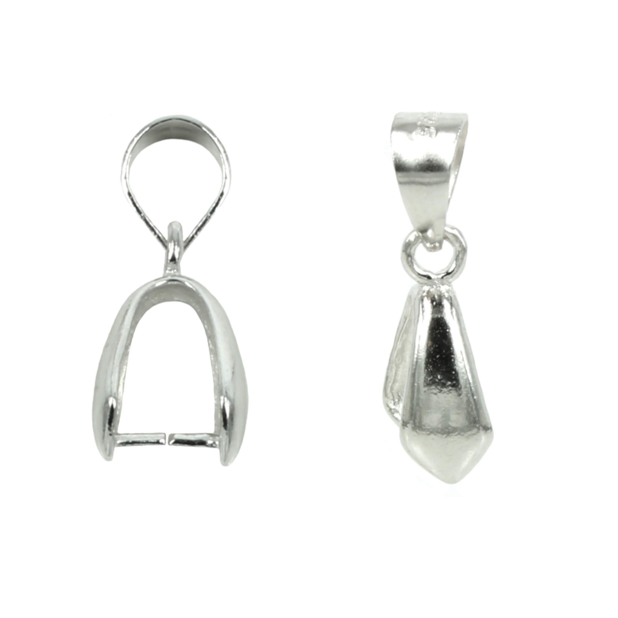 Chevron Pinch Bail with Loop and Bail in Sterling Silver 19x5x8mm – DIY ...