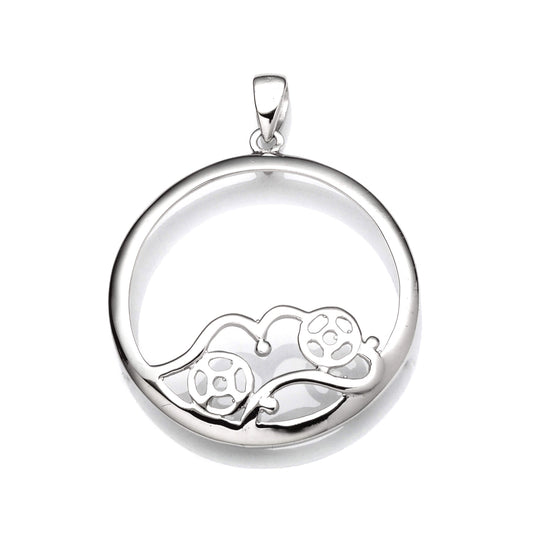 Round Pendant Setting with Round Bezel Mounting including Bail in Sterling Silver 32mm