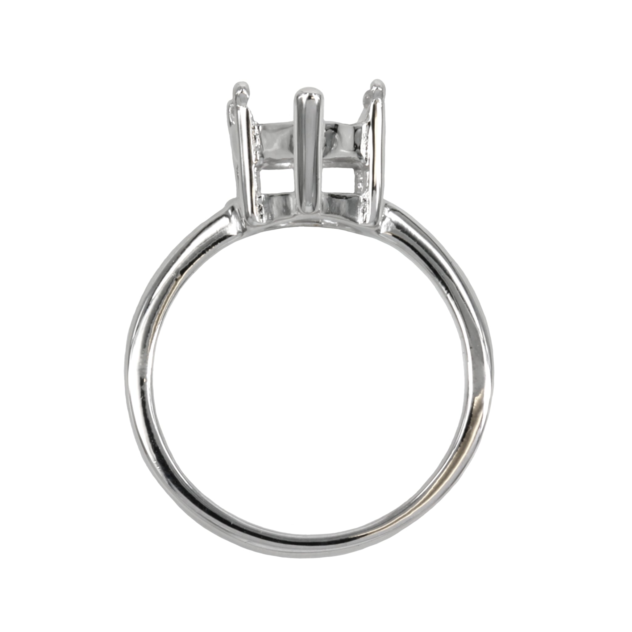 Hollow Pear Ring Setting with Pear Prongs Mounting in Sterling Silver 9x13mm