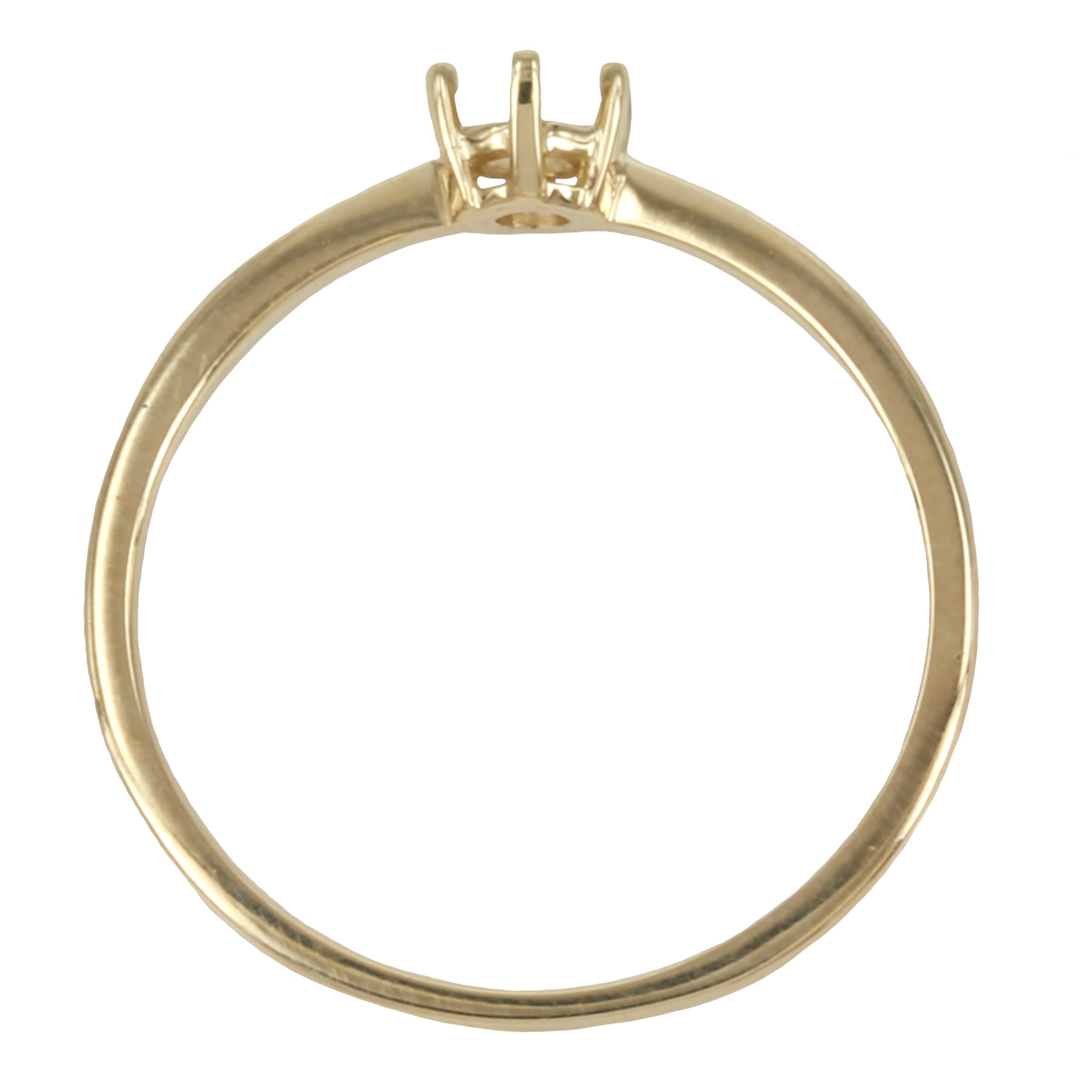 14K Gold Tapered Band Ring for 3.5mm Round Stones