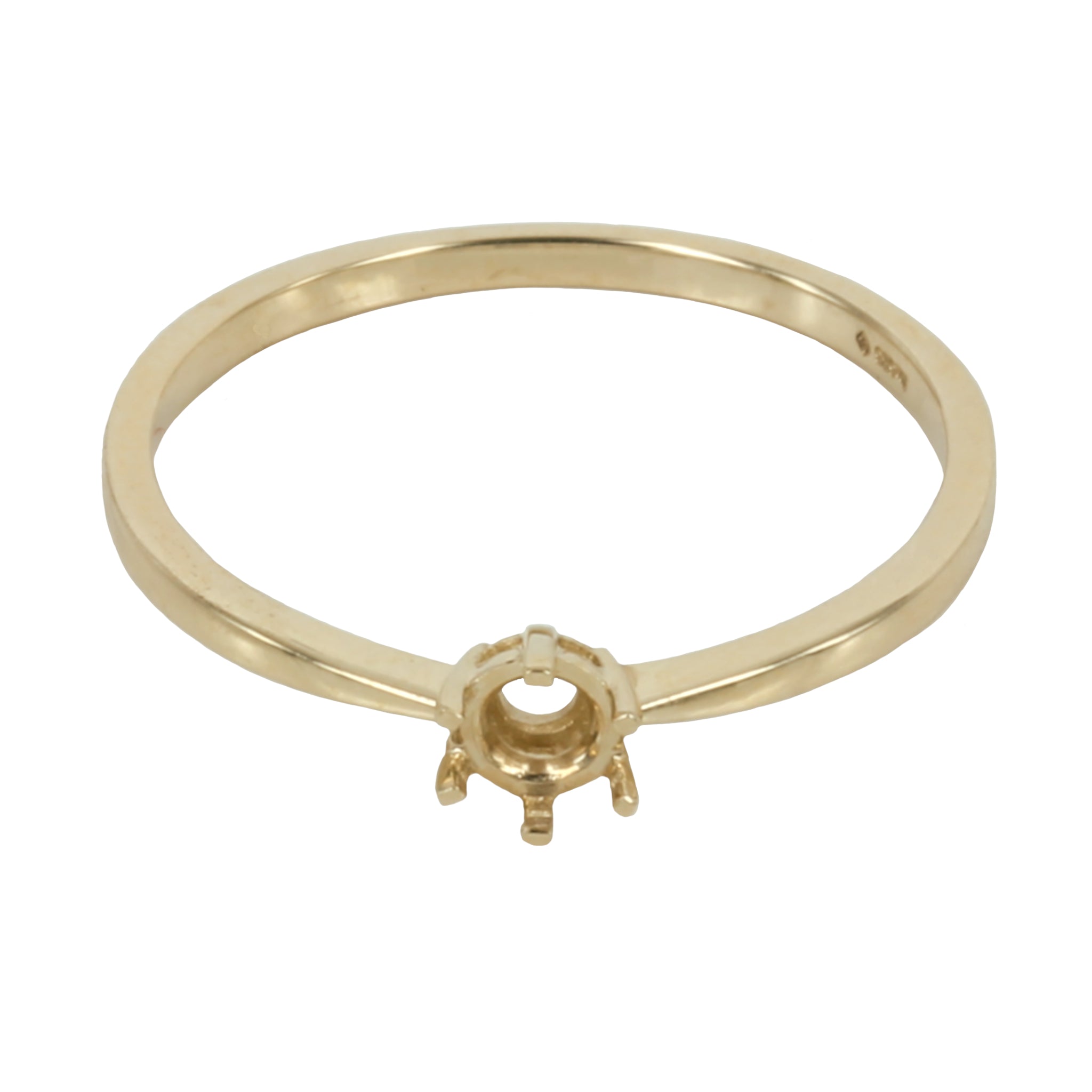 14K Gold Tapered Band Ring for 3.5mm Round Stones