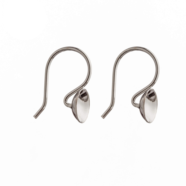 Ear Wires with Ear Wires Earrings Pearl Settings with Round Cup and Peg Mounting in Sterling Silver 6mmand Peg Mounting in Sterling Silver 13mm x 6mm x 9mm deep