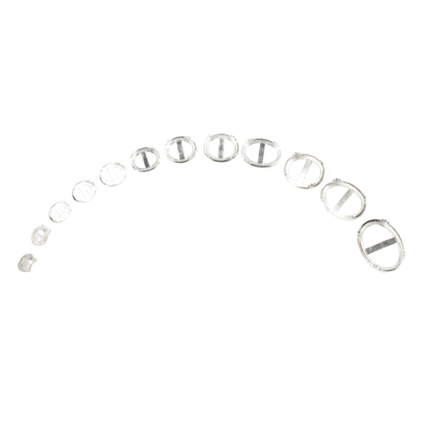Jeweler Ring Peg Setting Star Tab Style Oval Bezel - group