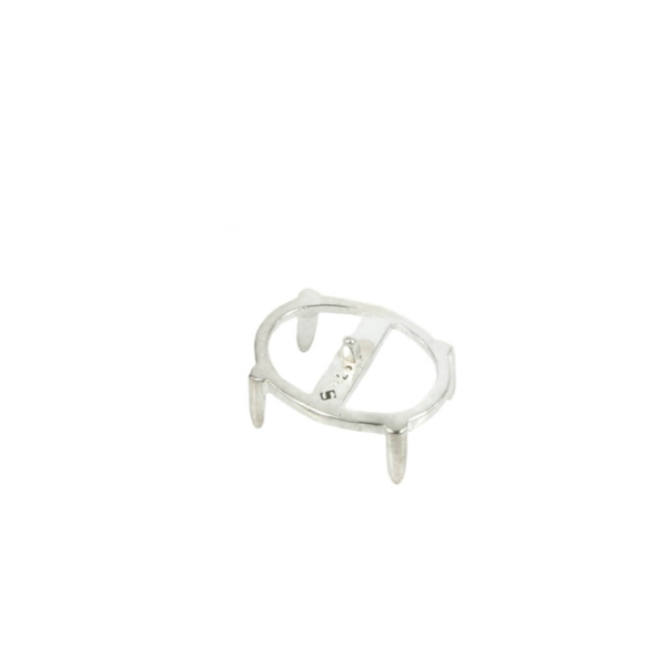 Jeweler Ring Peg Setting Four-Prong Oval Seat - back view