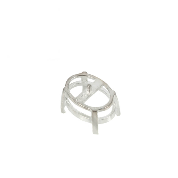 Jeweler Ring Peg Setting Basket Style Four-Prong Oval - back view