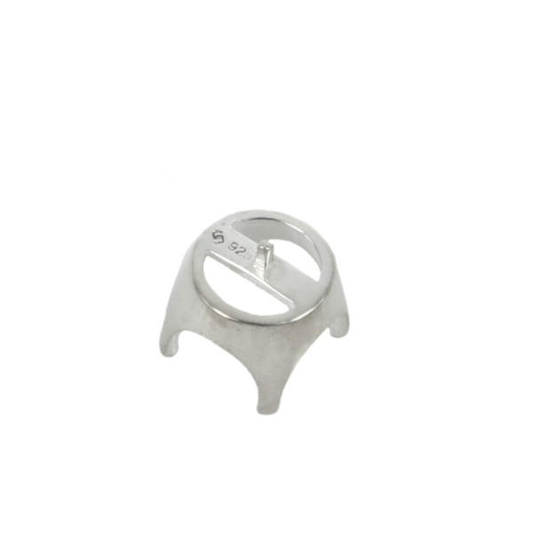 Jeweler Ring Peg Setting Crown Style Four-Prong Round - back view