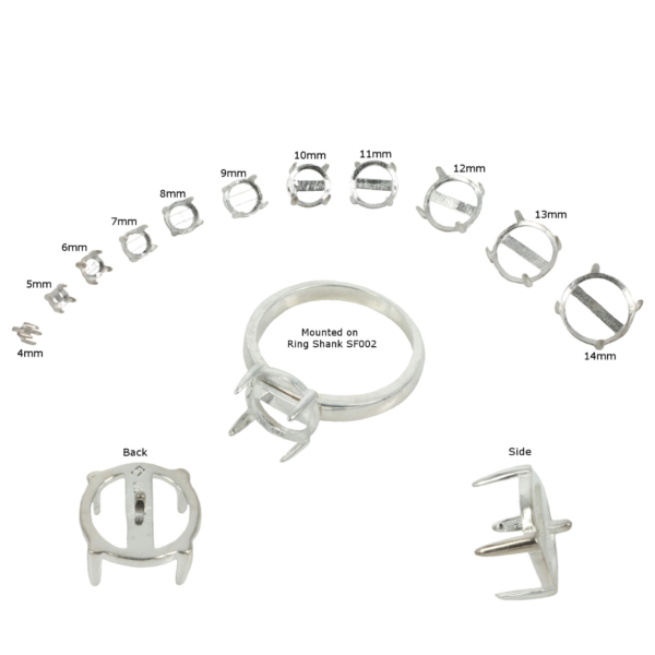 Jeweler Ring Peg Setting Four-Prong Round Seat