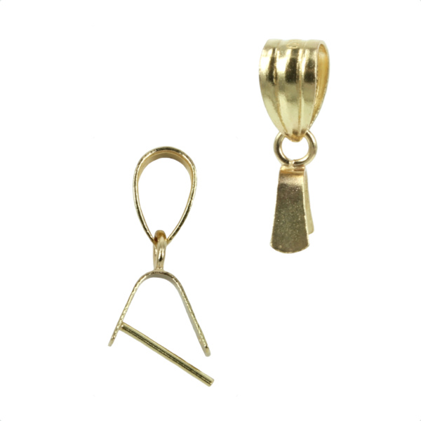 18Kt Gold Tapered Tab Pinch Bail 13x6.5mm