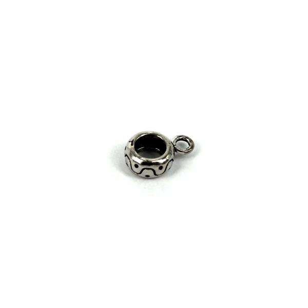 Rondelle Attached Bail in Sterling Silver 10.7x7.2x3.5mm
