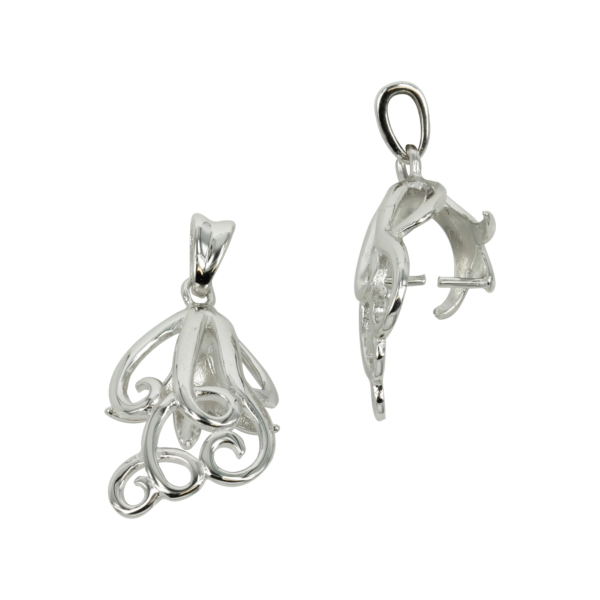 Tentacles Pinch Bail in Sterling Silver 15x32mm