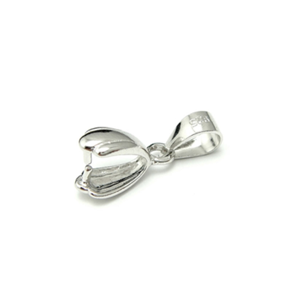 Flared Pinch Bail with Loop in Sterling Silver 3.9mm
