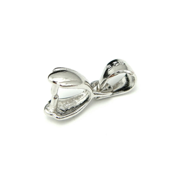 Flared Pinch Bail with Loop in Sterling Silver 3.4mm