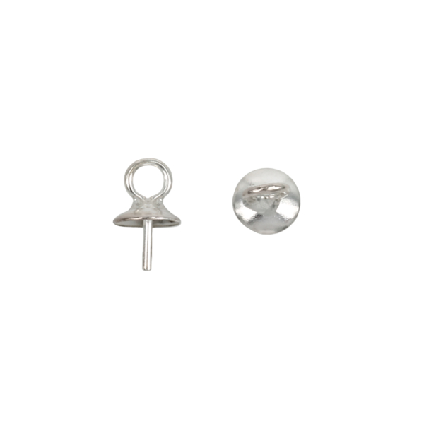 Plain Dome Cup & Peg Bail in Sterling Silver with 5mm Cap
