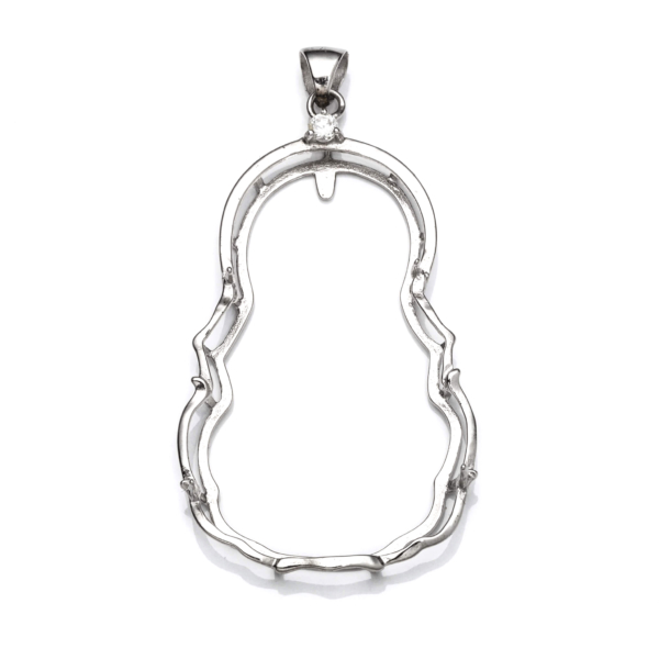 Violin Pendant Setting with Violin Shape Mounting including Bail in Sterling Silver