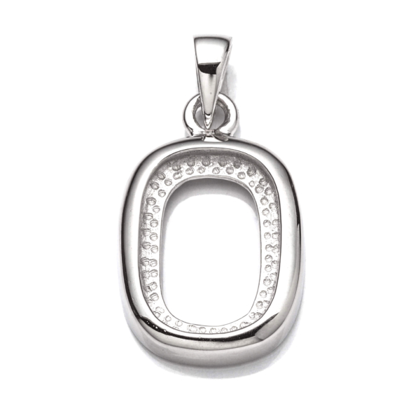 Rectangular Pendant Setting with Rectangular Bezel Mounting including Bail in Sterling Silver 10x14mm