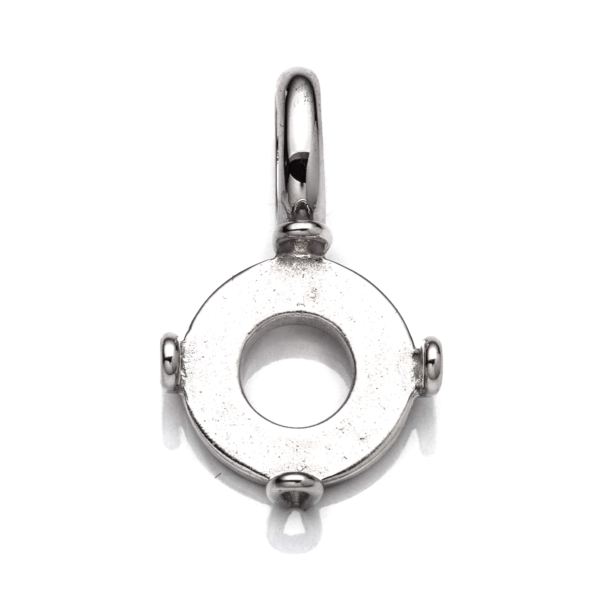 Round Pendant Setting with Flat Back Round Bezel Mounting in Sterling Silver 12mm