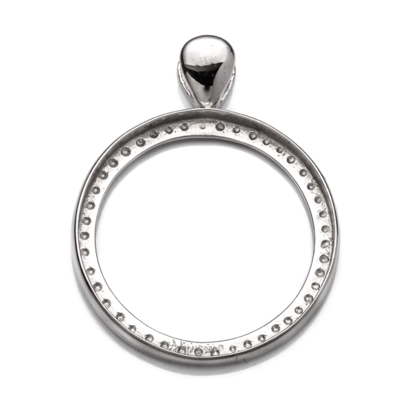 Round Pendant Setting with Round Bezel Mounting including Bail in Sterling Silver 23mm