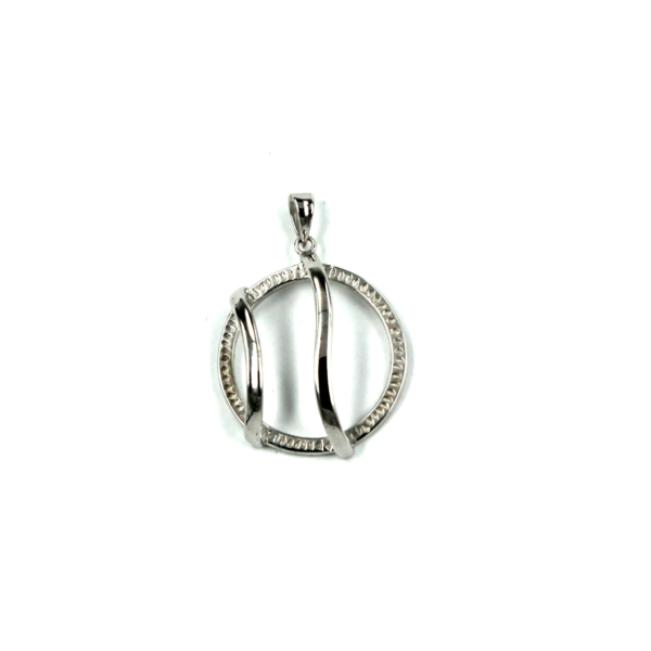 Round Pendant Setting with Round Bezel Mounting in Sterling Silver 25mm