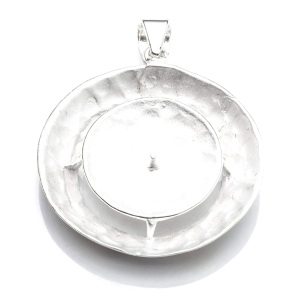 Round Pendant Pearl Setting with Round Cup and Peg Mounting including Bail in Sterling Silver 10mm