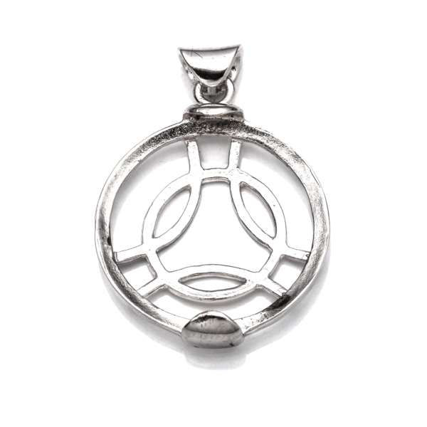 Pendant Setting with Round Bezel Mounting including Bail in Sterling Silver 20mm