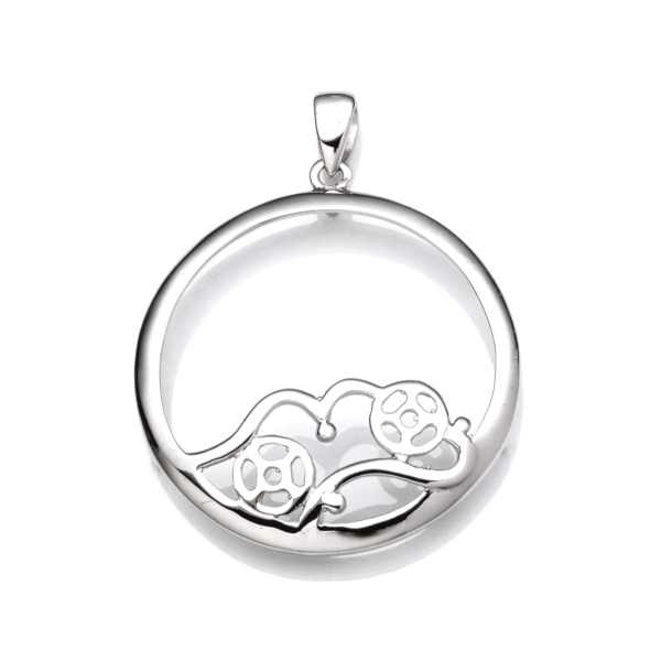 Round Pendant Setting with Round Bezel Mounting including Bail in Sterling Silver 32mmPendant with Round Bezel Mounting and Bail in Sterling Silver 33mm x 40mm x 7mm