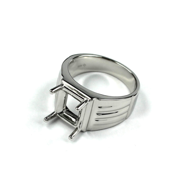 Rectangle Sterling Silver Ring Blanks, 10x12mm, Men Ring, 925