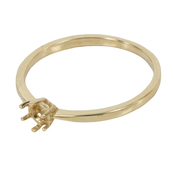 14K Gold Tapered Band Ring for 3.5mm Round Stones