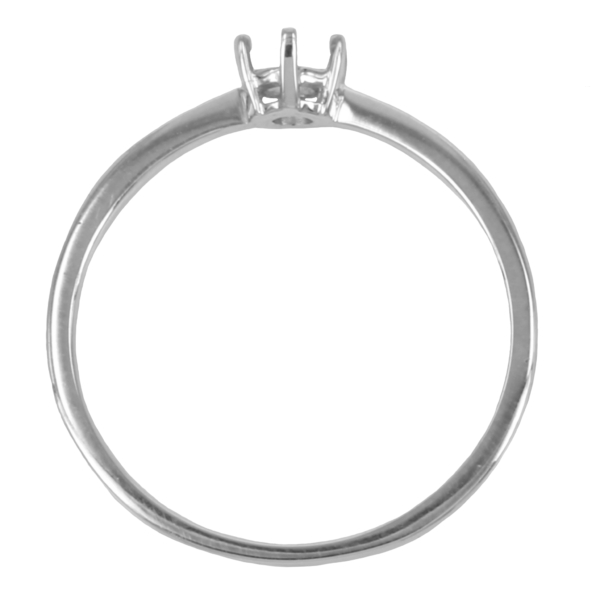 14K Gold Tapered Band Ring for 3.5mm Round Stones - White Gold
