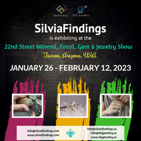 SilviaFindings is exhibiting at the 22nd Street Mineral, Fossil, Gem & Jewelry Show in Tucson, Arizona, January 26 to February 12, 2023